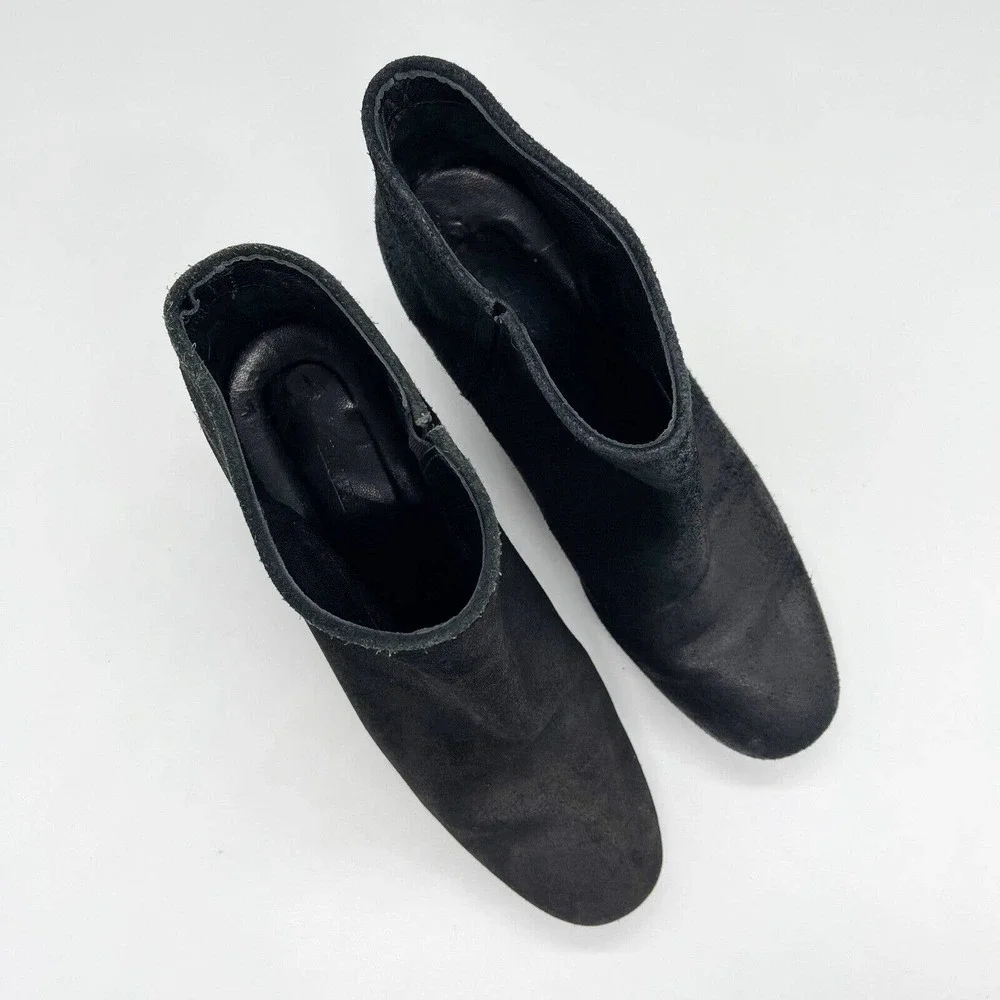 Rachel Comey Mars Ankle Bootie Size‎ 8.5 Black Suede Leather Pull On Block Heel